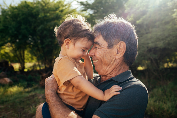 grandfather spending time with his grandson